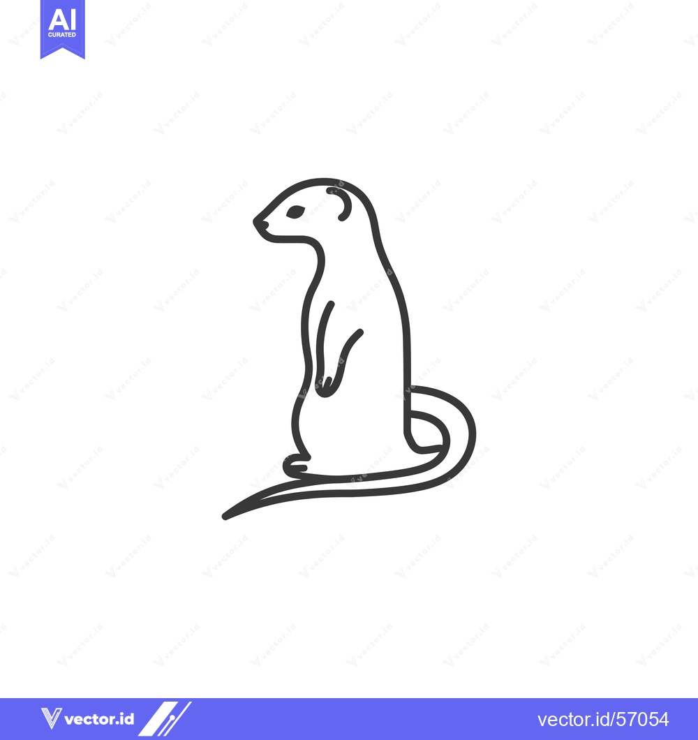 Premium Vector dari Line Drawing of a Standing Meerkat