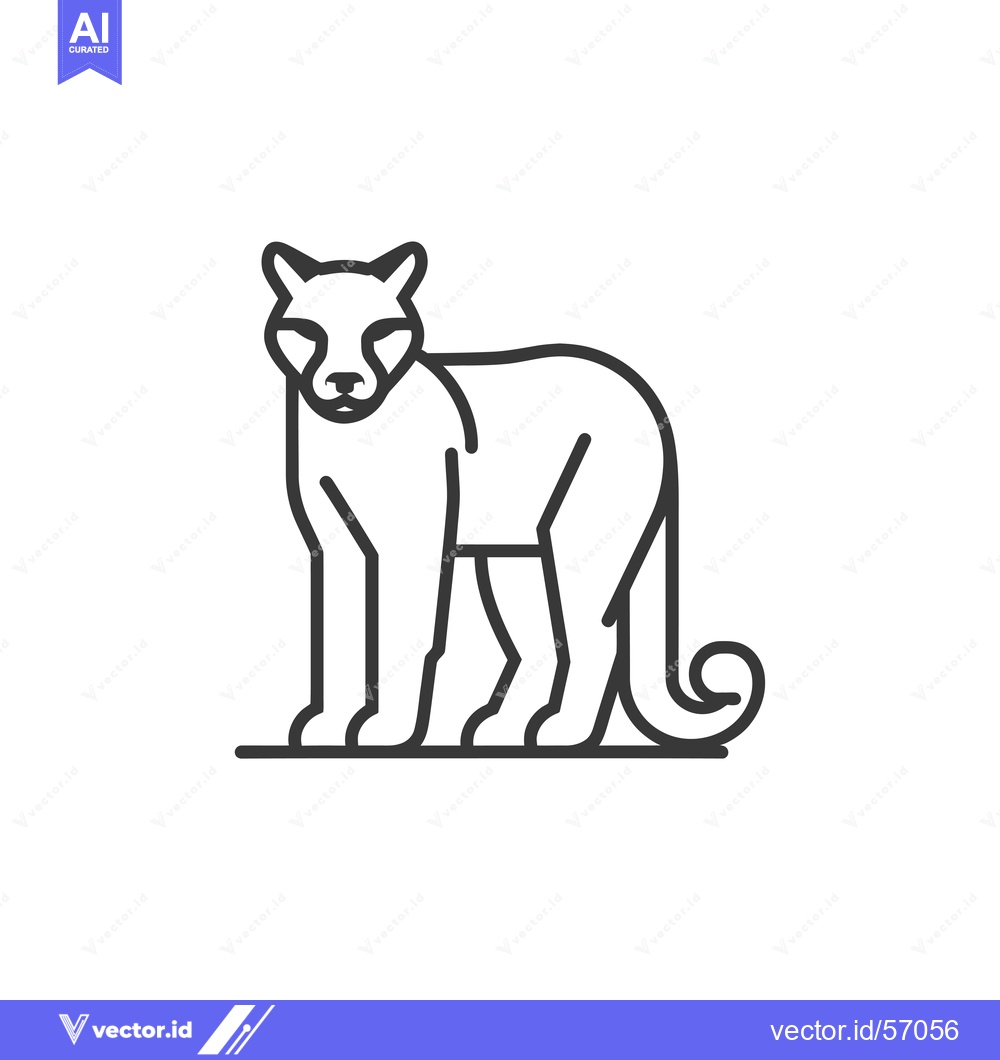 Premium Vector of Line drawing of a standing ocelot