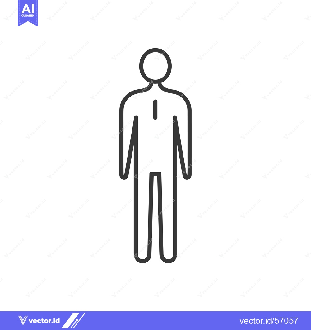 Premium Vector dari Line Drawing of a Standing Person