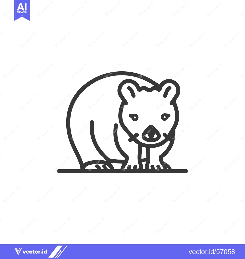 Premium Vector dari Line drawing of a standing quokka