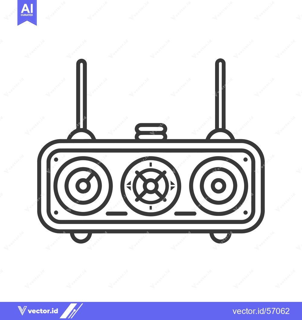 Premium Vector dari Line drawing of a stereo system with speakers and antennas
