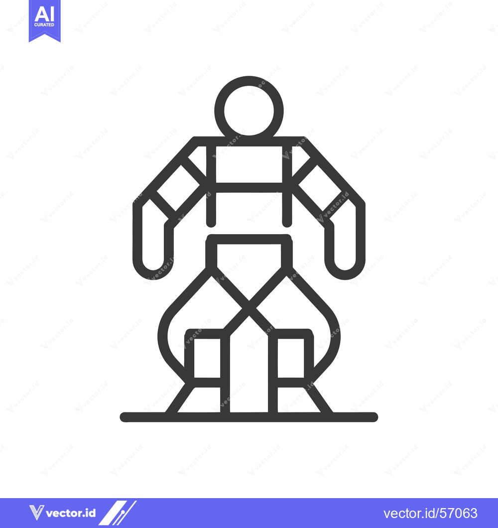 Premium Vector of Line drawing of a stick figure in a suit of armor
