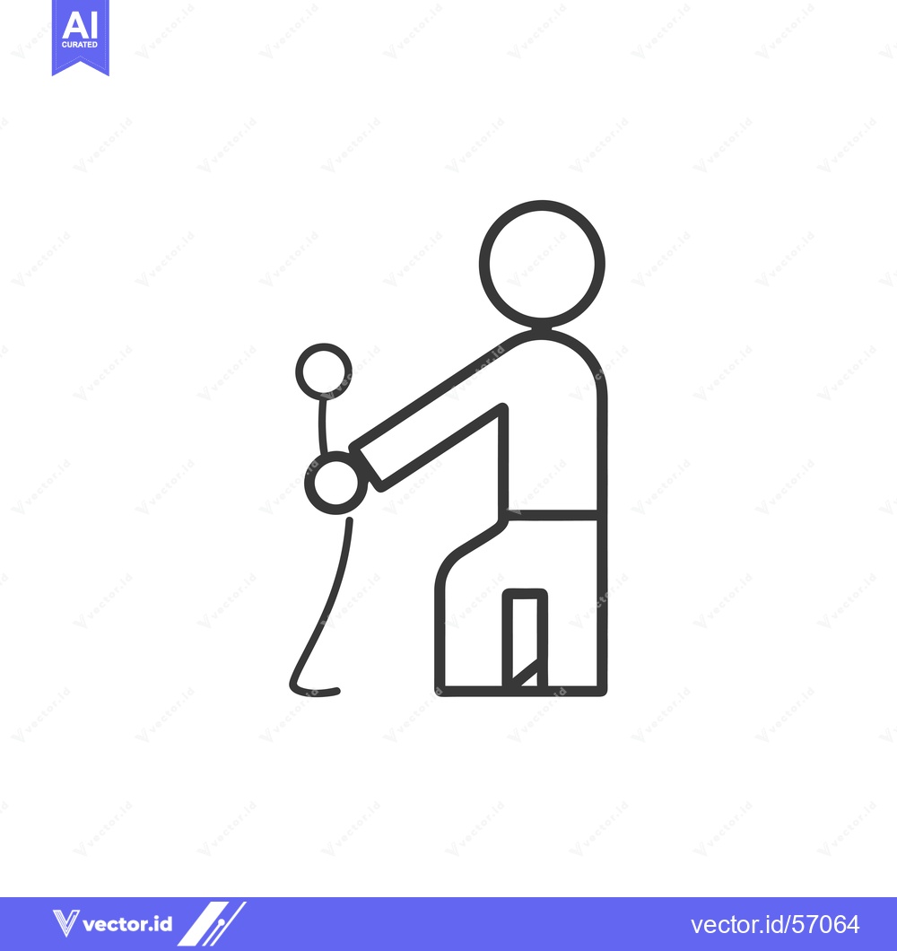 Premium Vector of Line Drawing of a Stick Figure Person Pulling a Rope