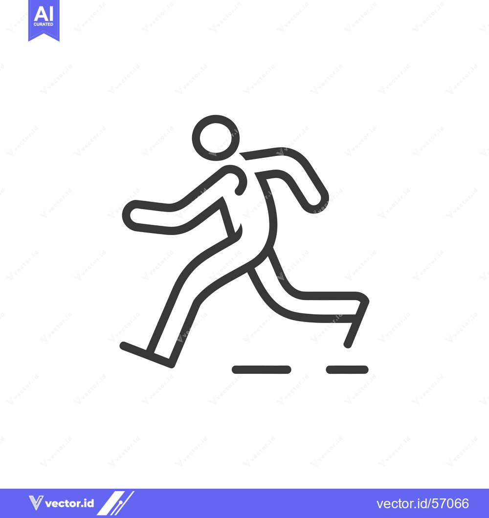 Premium Vector of Line Drawing of a Stick Figure Running