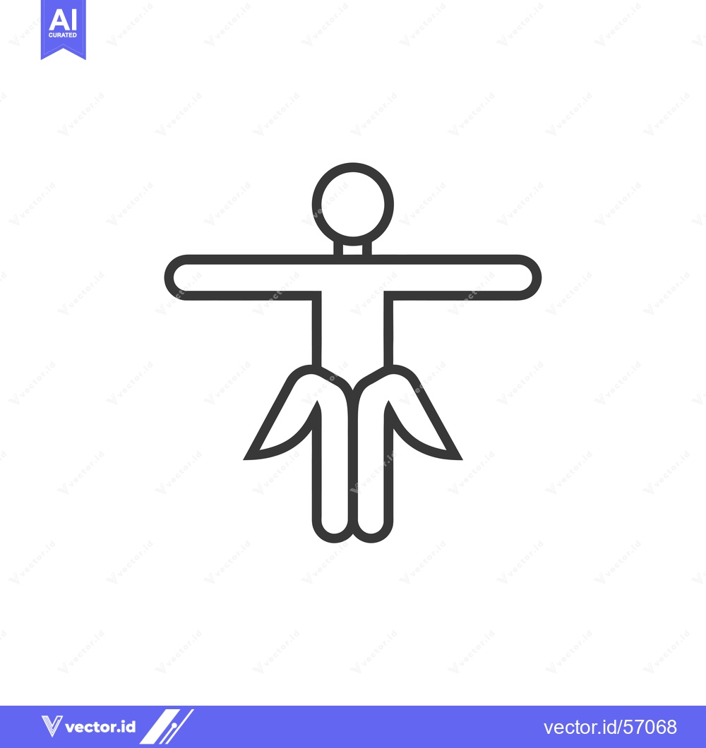 Premium Vector dari Line drawing of a stick figure sitting with legs spread open