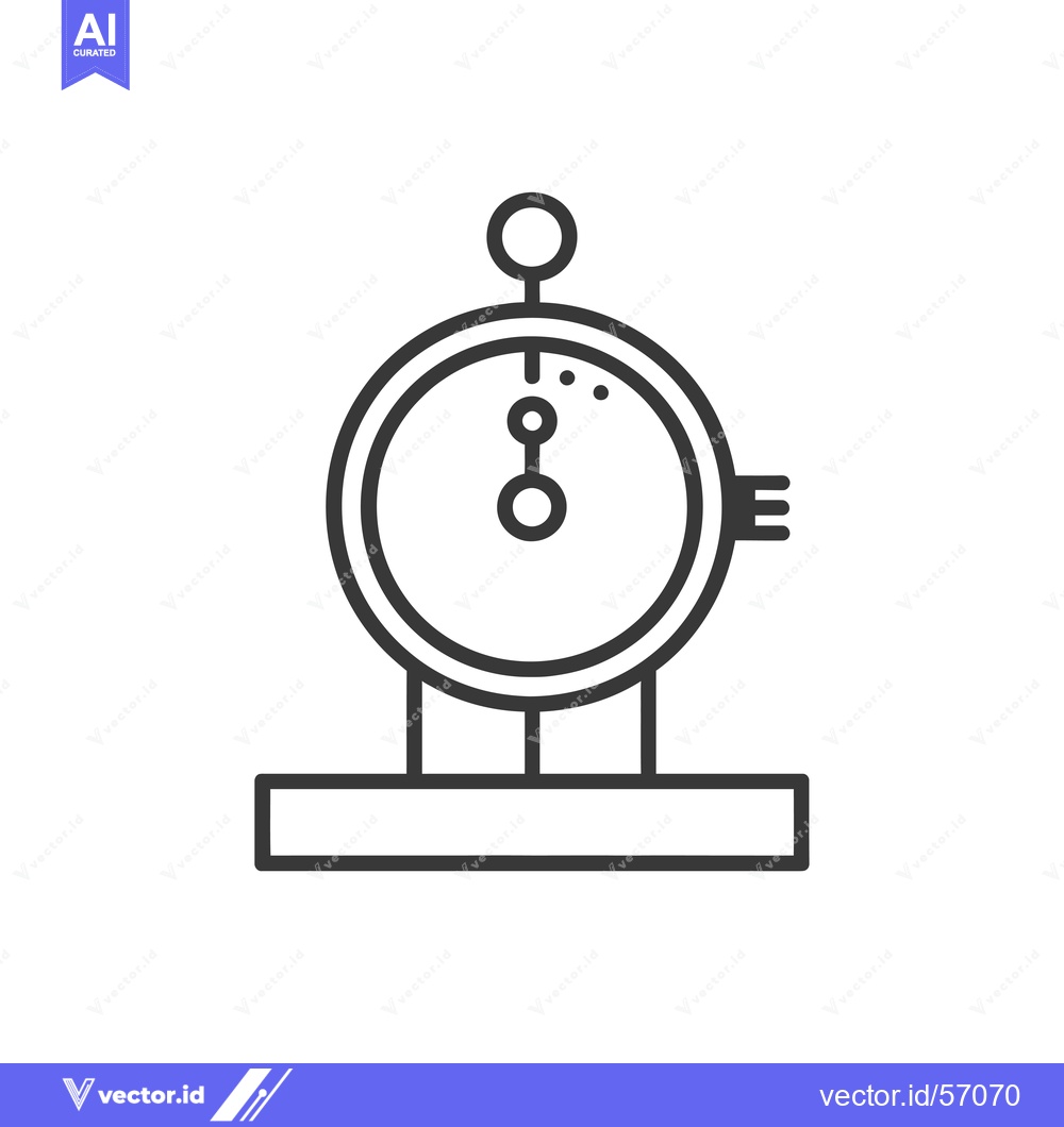 Premium Vector dari Line Drawing of a Stopwatch with a Base