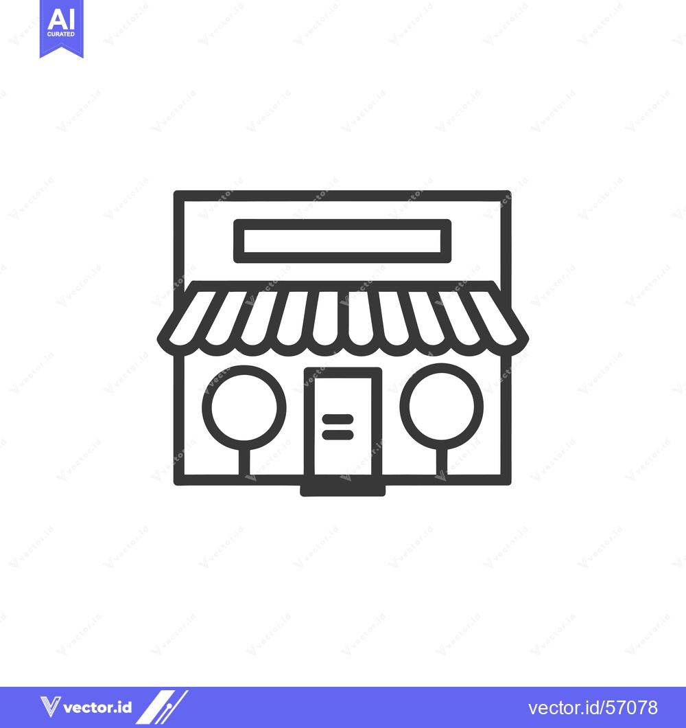 Premium Vector dari Line drawing of a storefront with awning and door
