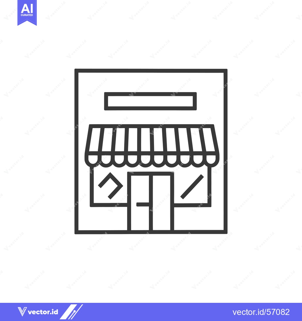 Premium Vector of Line Drawing of a Store with an Awning