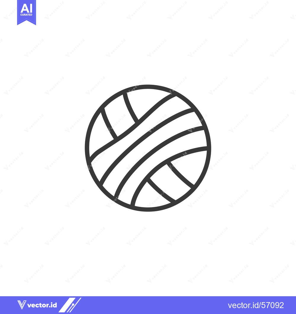 Premium Vector of Line Drawing of a Striped Ball