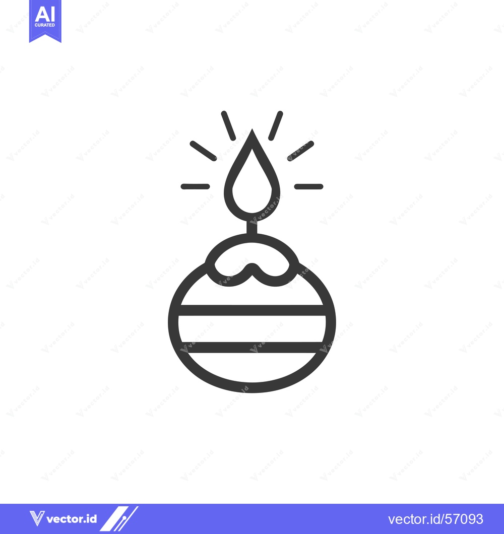 Premium Vector of Line Drawing of a Striped Ball with a Flame on Top
