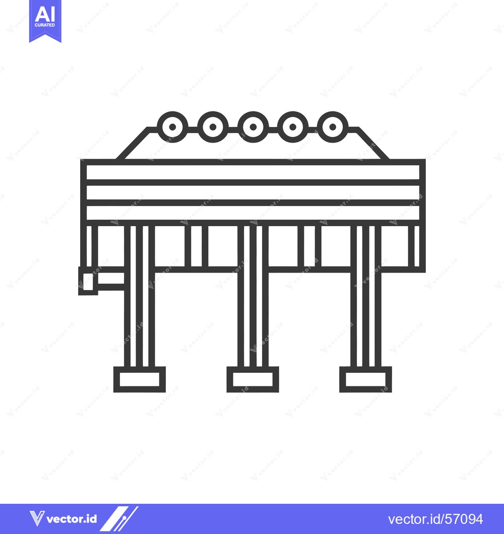 Premium Vector dari Line drawing of a structure with rollers and pillars