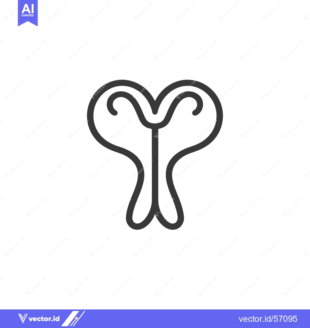 Premium Vector of Line drawing of a stylized butterfly with its wings spread