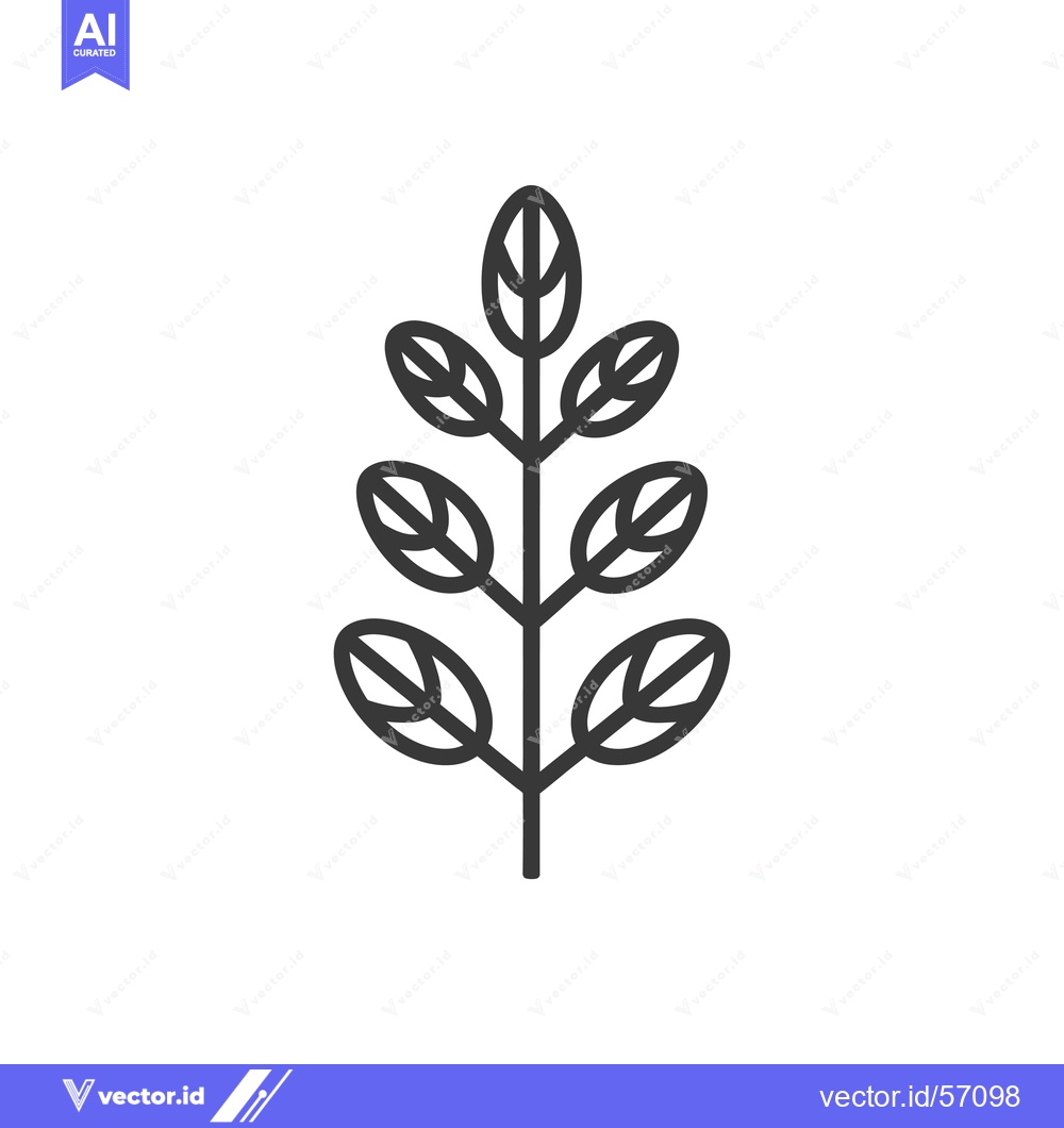 Premium Vector of Line drawing of a stylized plant with leaves