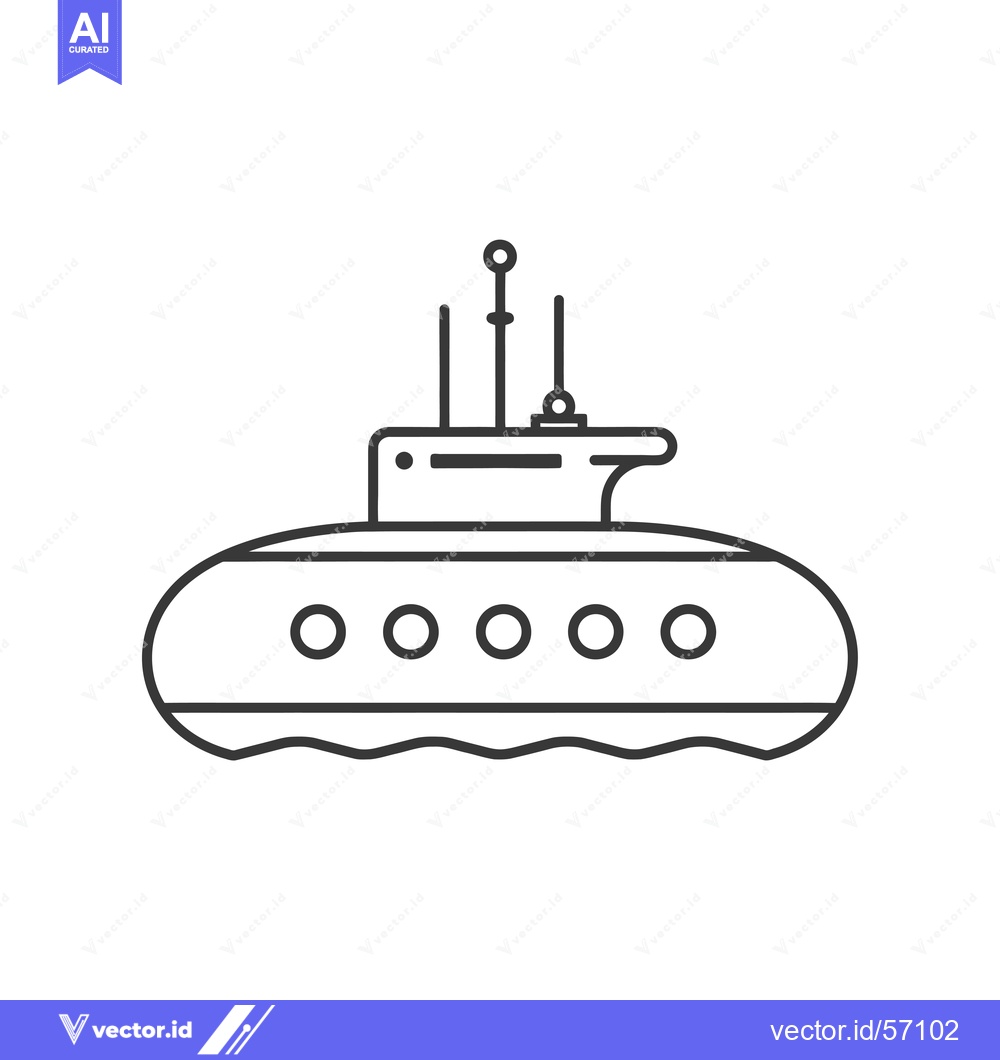 Premium Vector dari Line drawing of a submarine with a periscope