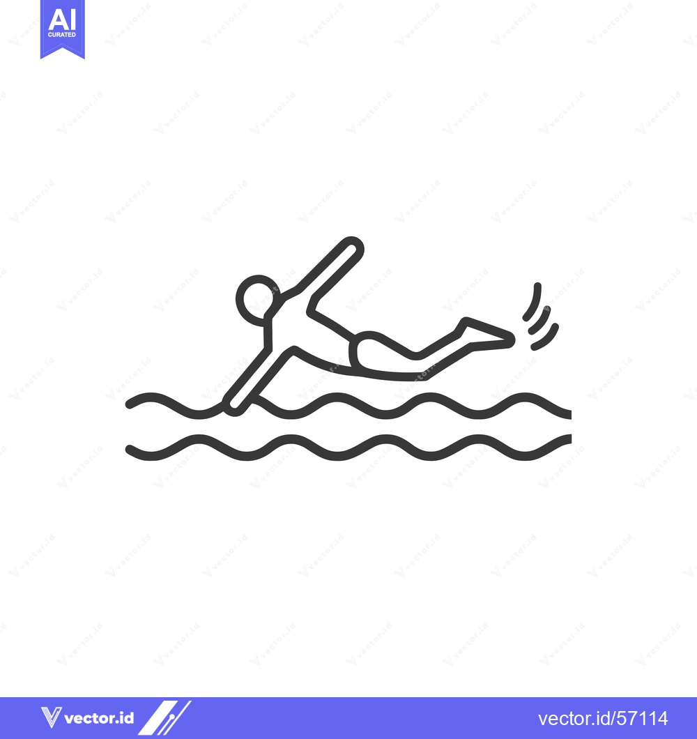 Premium Vector dari Line drawing of a swimmer with splashing water