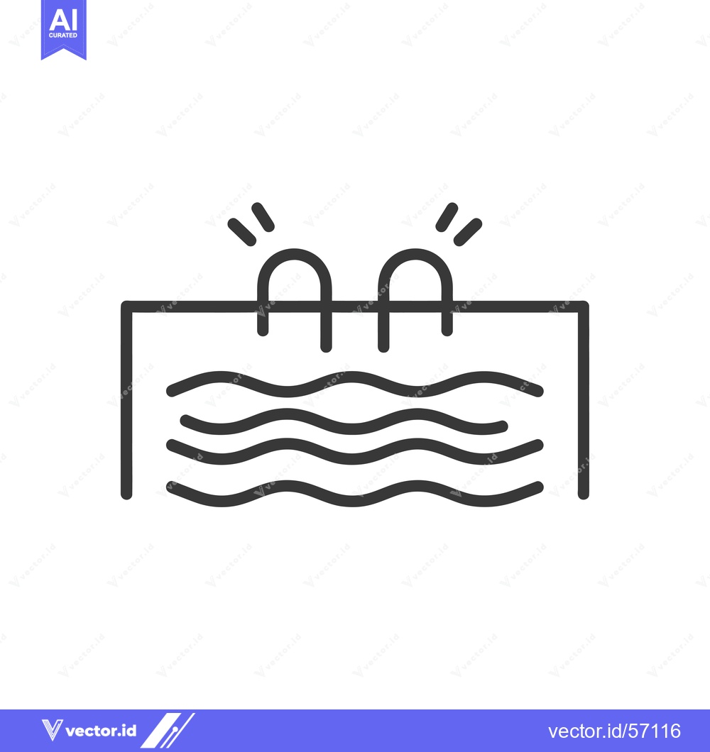 Premium Vector dari Line drawing of a swimming pool with ladders
