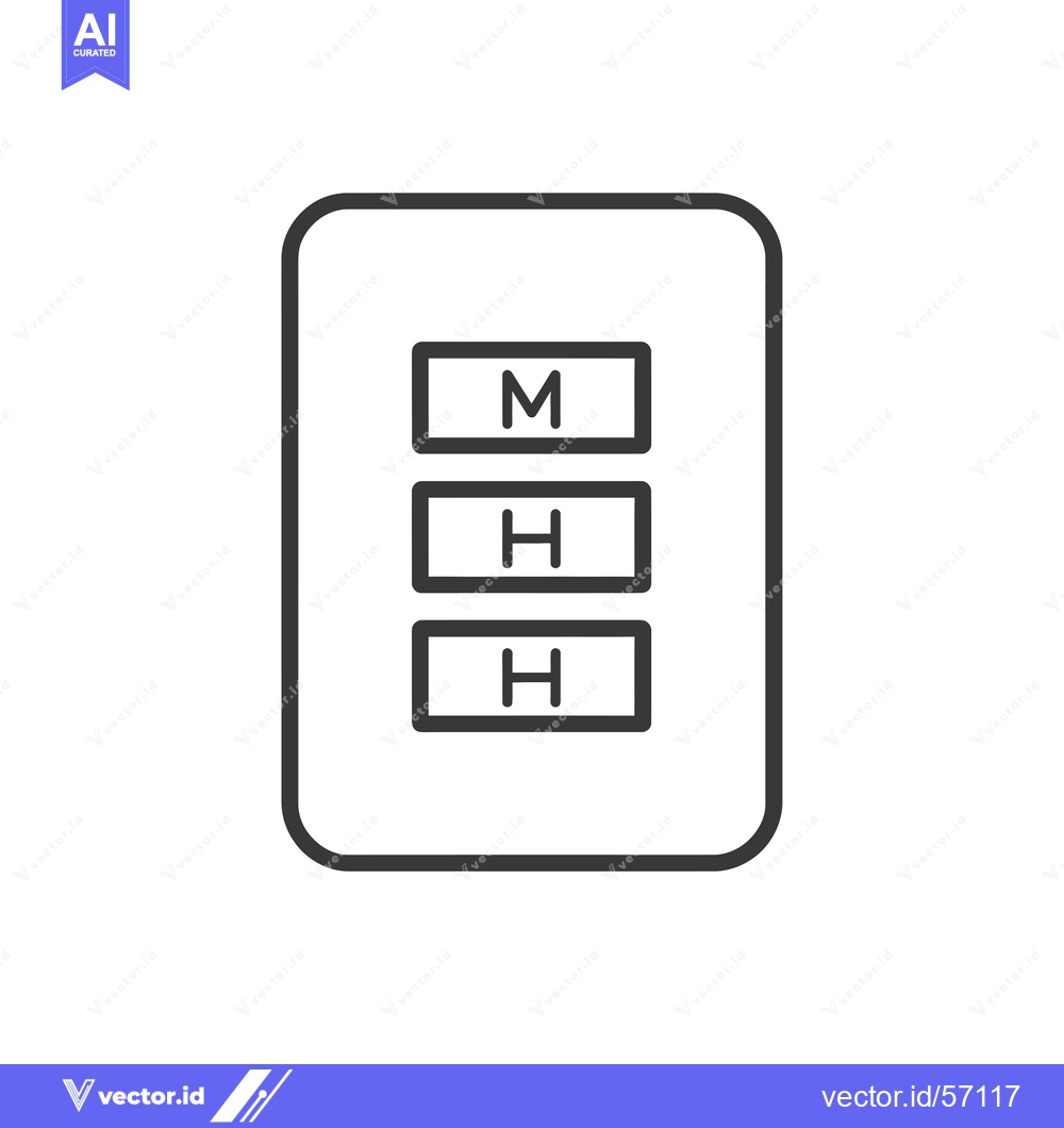 Premium Vector of Line drawing of a switch with three buttons labeled "M", "H", and "H"