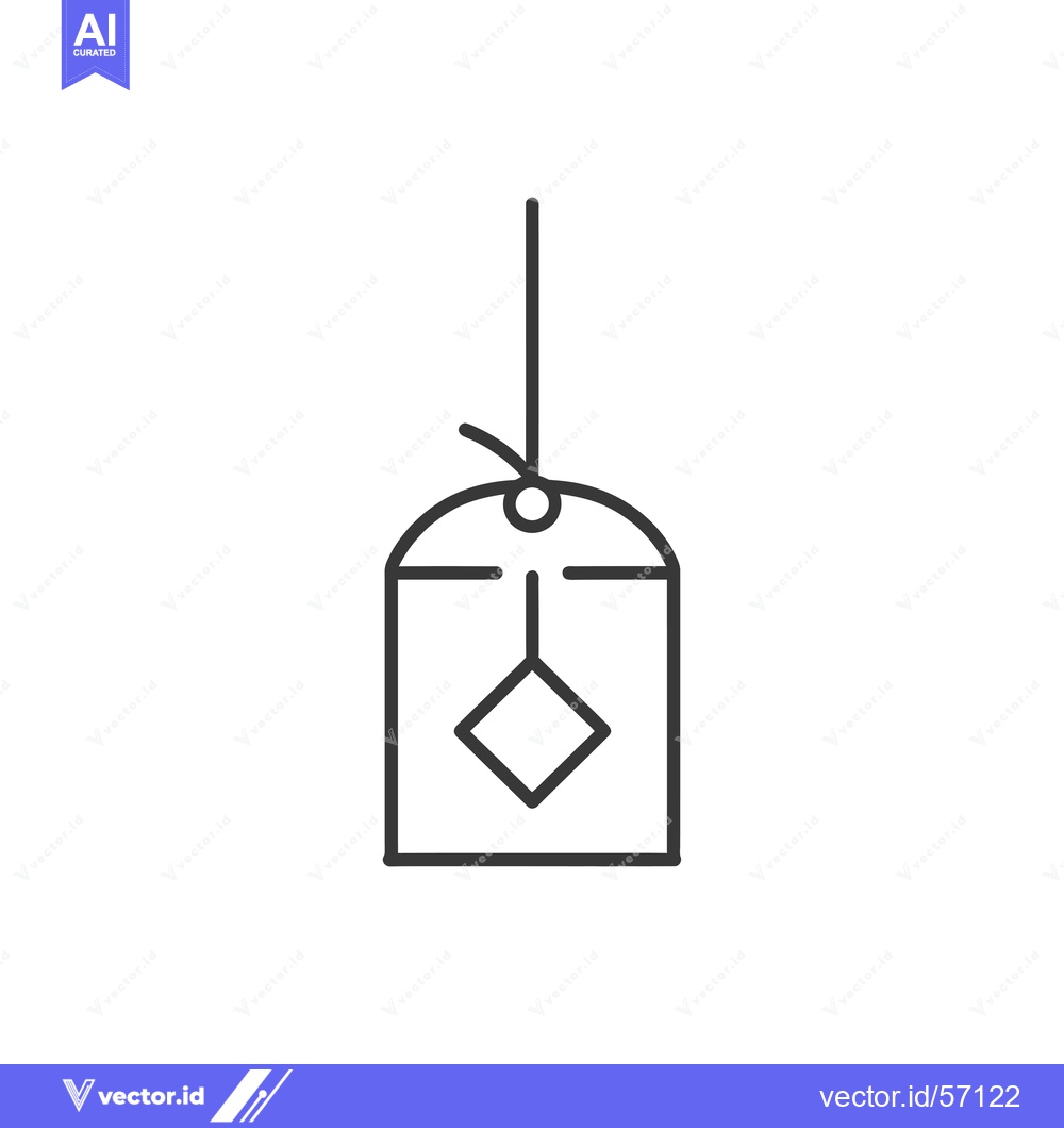Premium Vector of Line Drawing of a Tag with a Diamond Inside