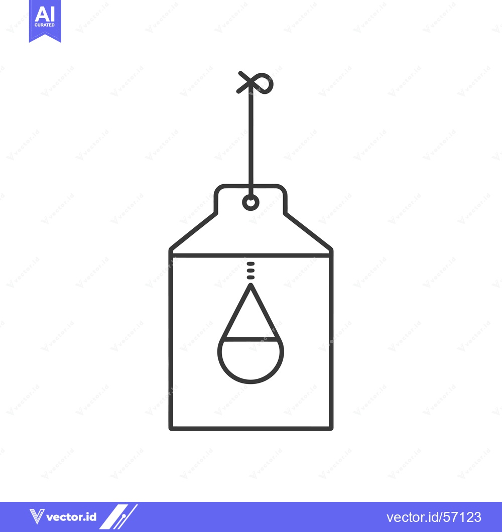 Premium Vector of Line Drawing of a Tag with a Water Drop Icon