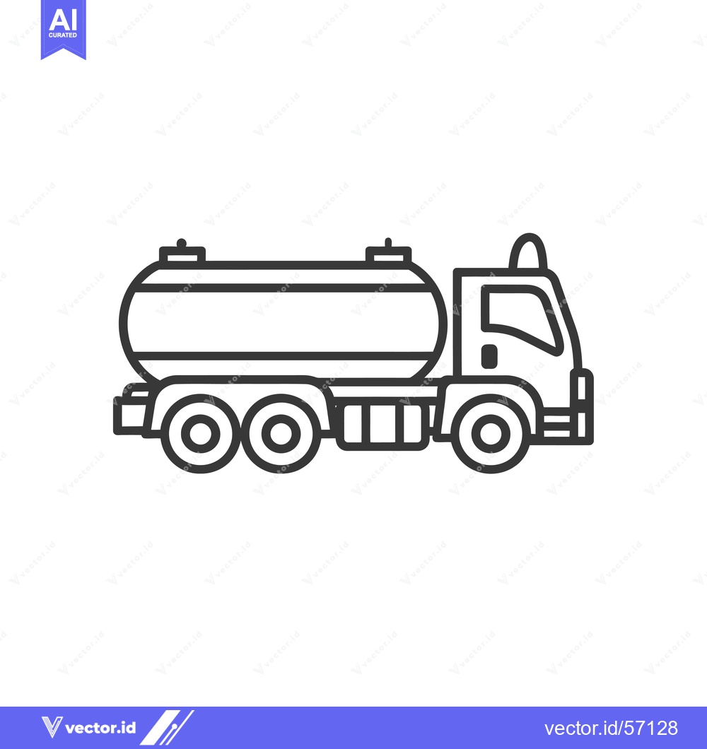 Premium Vector dari Line Drawing of a Tanker Truck