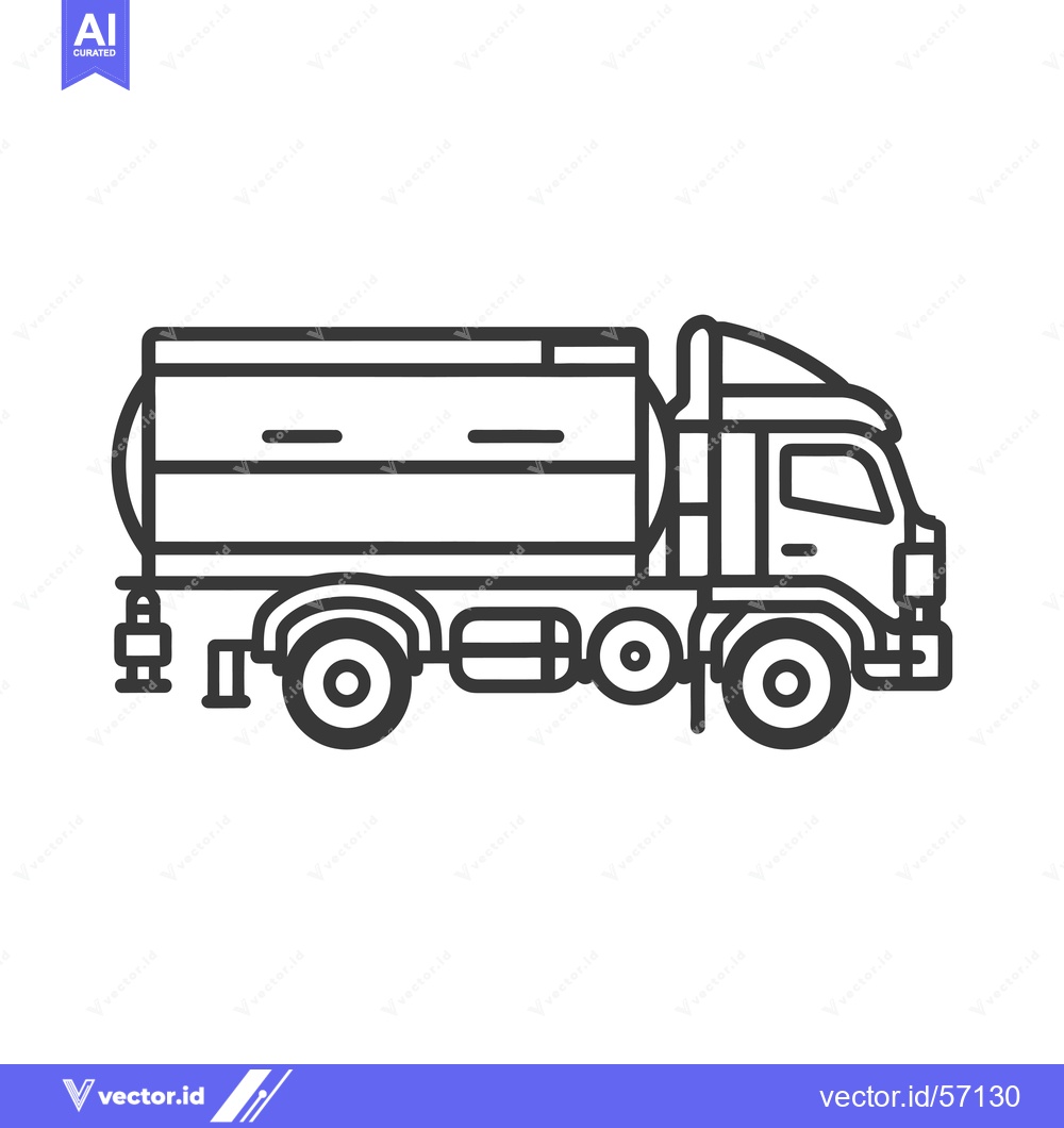 Premium Vector of Line drawing of a tanker truck