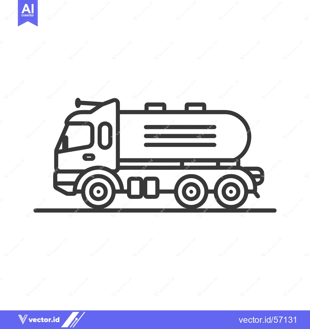 Premium Vector dari Line Drawing of a Tanker Truck