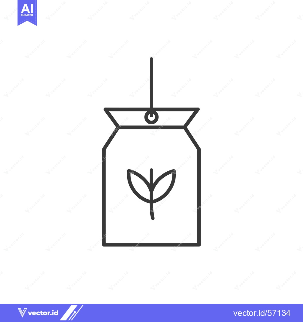 Premium Vector dari Line Drawing of a Tea Bag with a String