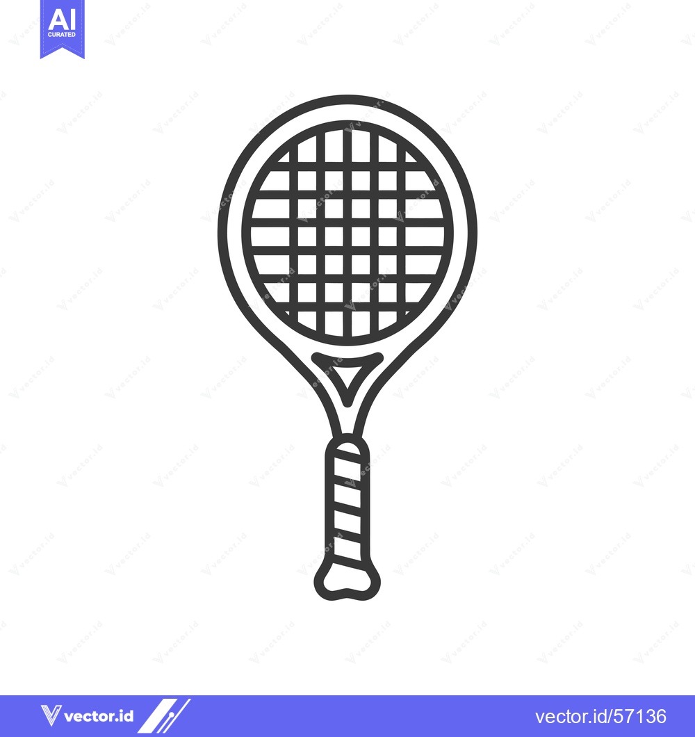 Premium Vector of Line drawing of a tennis racket