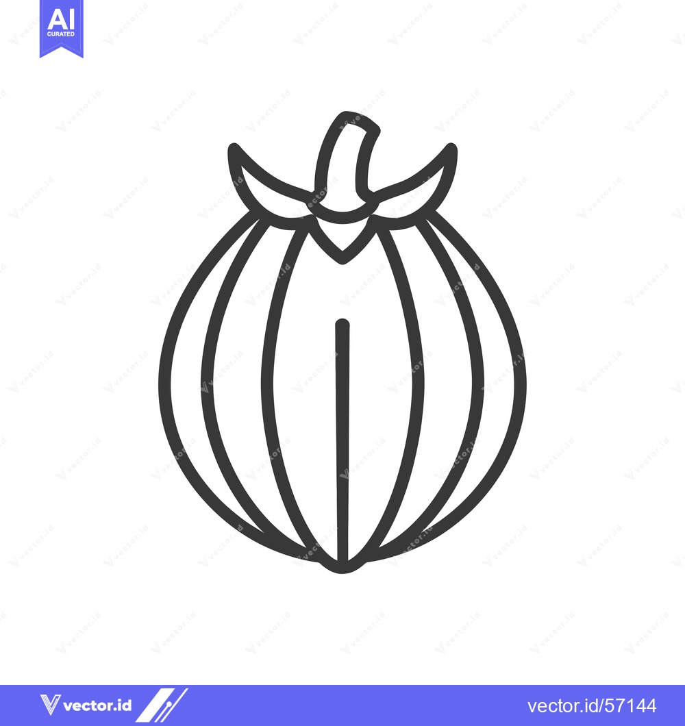 Premium Vector dari Line drawing of a tomato with a stem and leaves