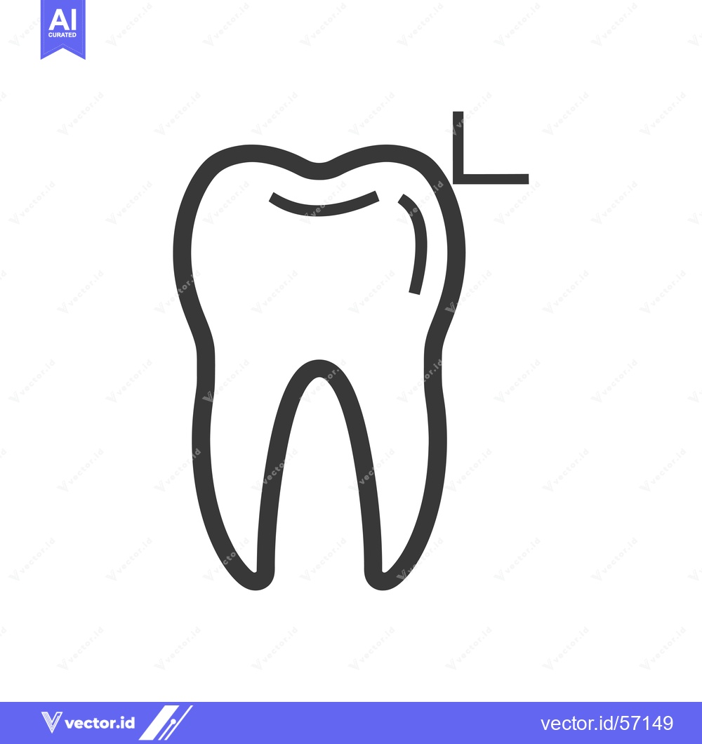 Premium Vector dari Line drawing of a tooth with a small line at the top