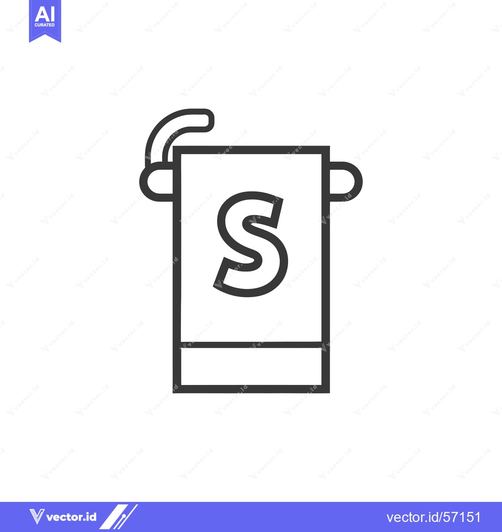 Premium Vector of Line Drawing of a Towel with a Letter "S" on It