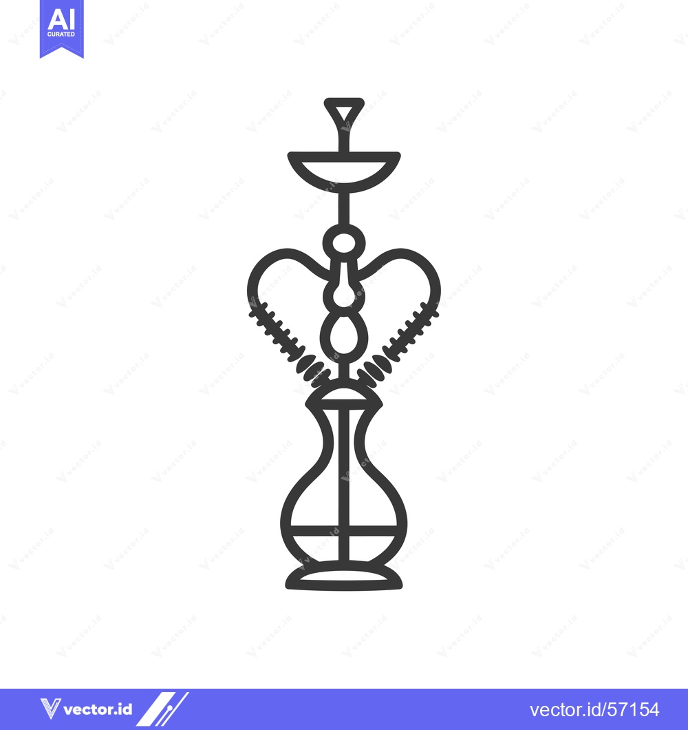 Premium Vector dari Line drawing of a traditional Arabic hookah or water pipe