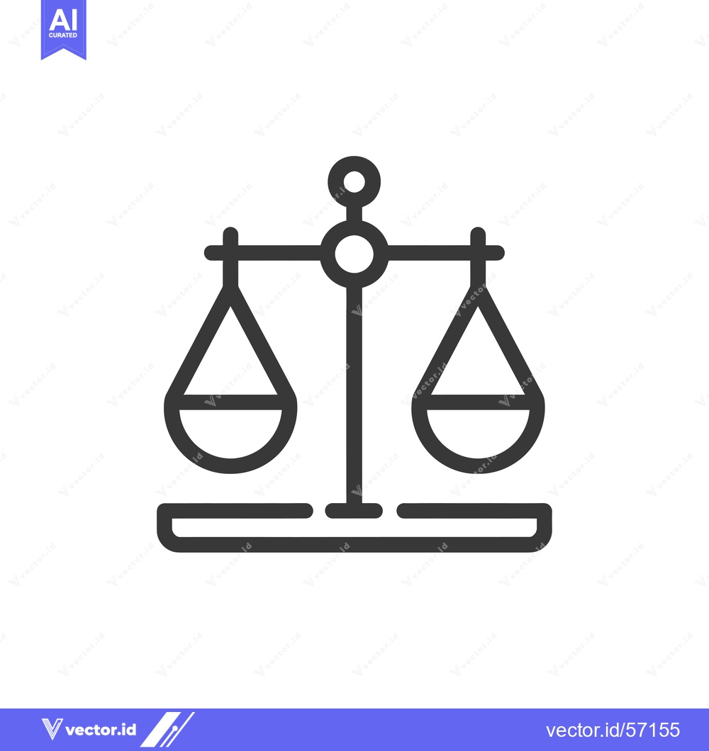 Premium Vector of Line drawing of a traditional balance scale