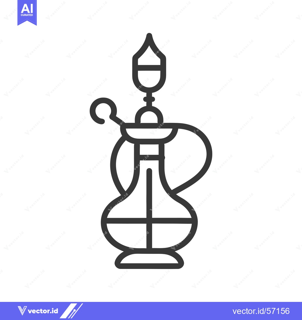 Premium Vector of Line drawing of a traditional hookah or water pipe