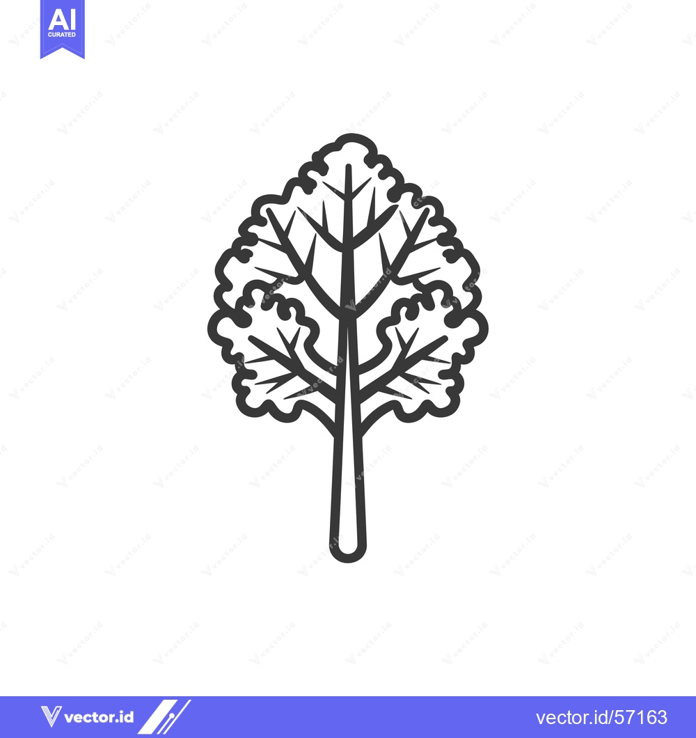 Premium Vector dari Line Drawing of a Tree with a Single Trunk and Many Branches
