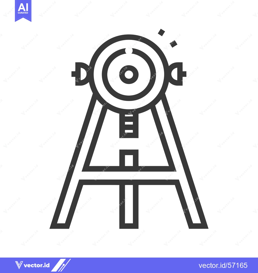 Premium Vector of Line Drawing of a Tripod with a Circular Lens on Top