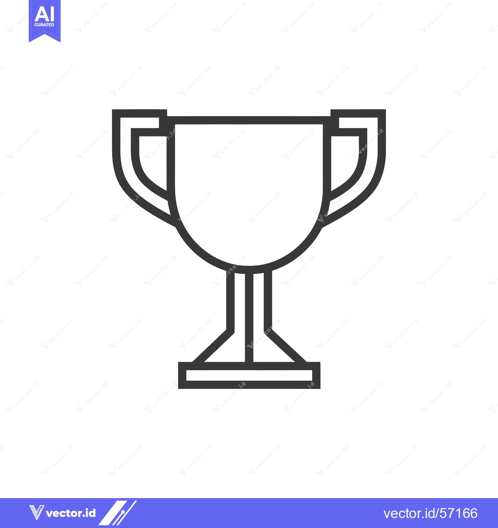 Premium Vector of Line Drawing of a Trophy Cup