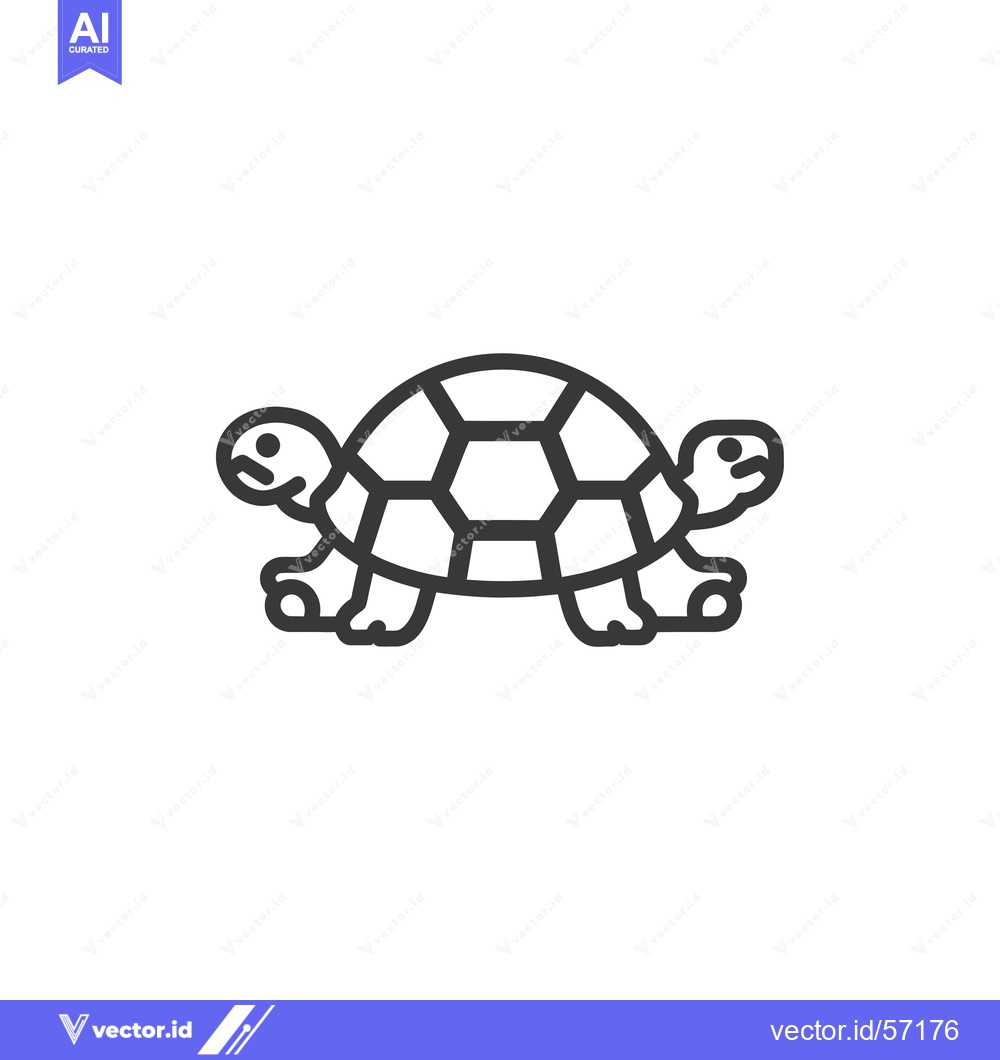 Premium Vector dari Line drawing of a turtle with a patterned shell