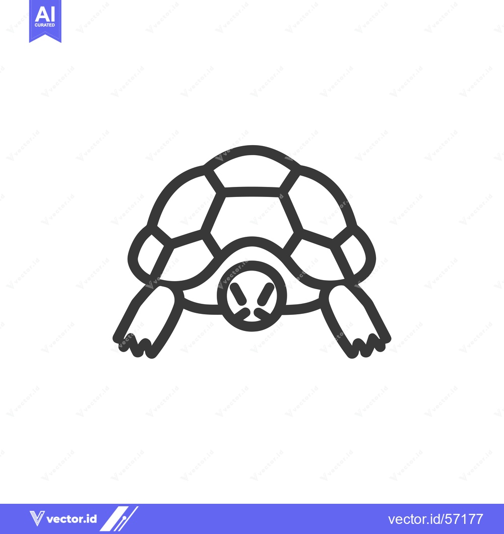 Premium Vector dari Line drawing of a turtle with a shell