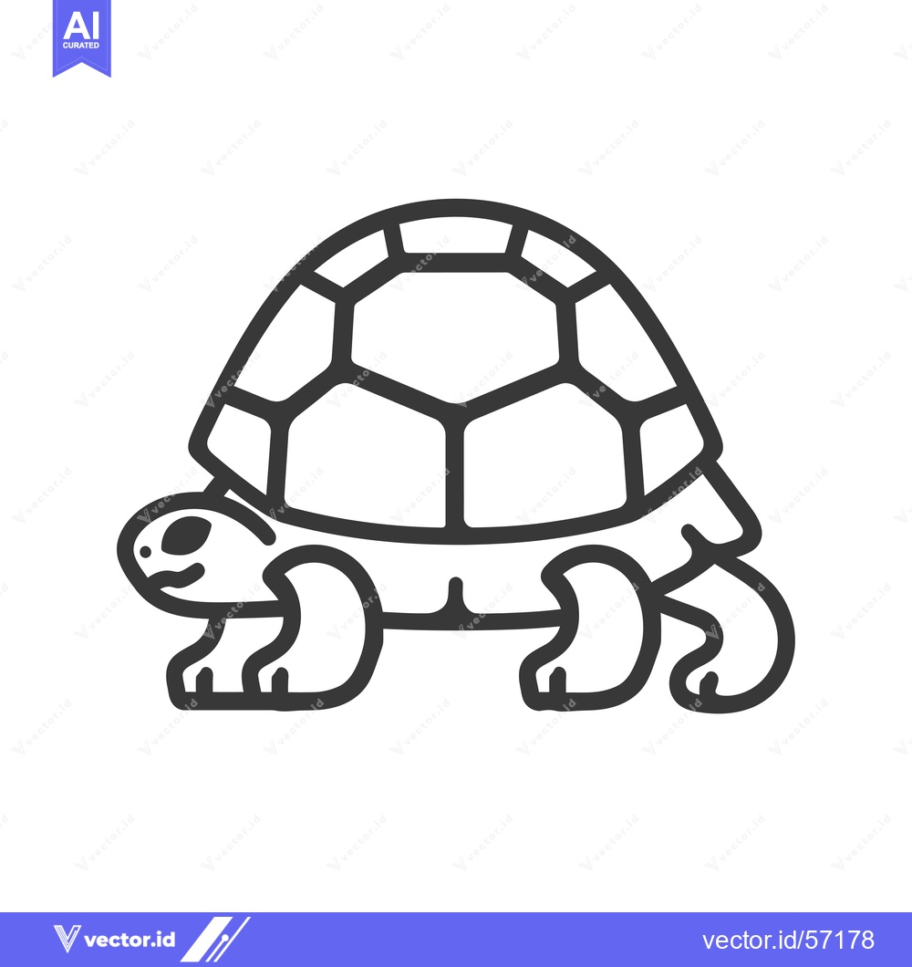 Premium Vector dari Line drawing of a turtle with a shell