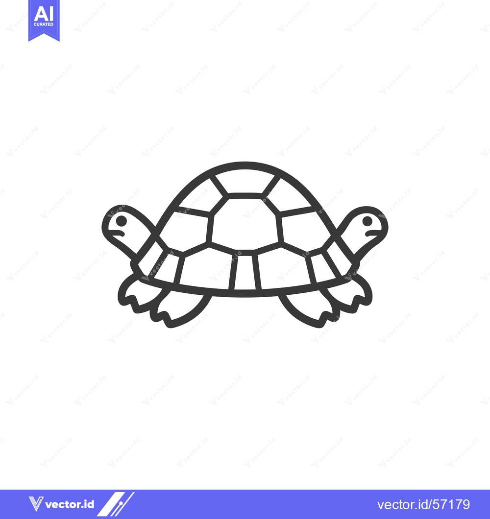 Premium Vector dari Line drawing of a turtle with a shell