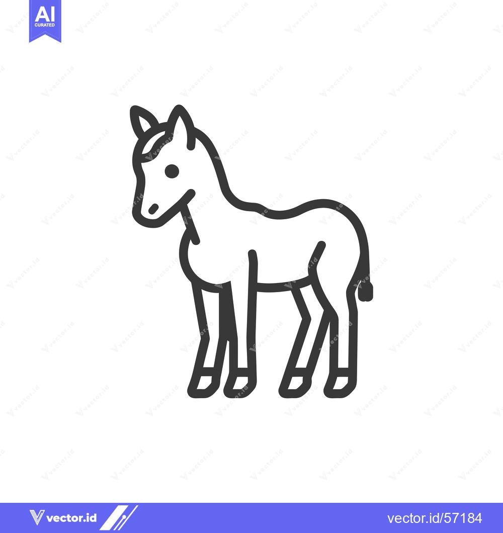 Premium Vector of Line Drawing of a Unicorn Standing Sideways