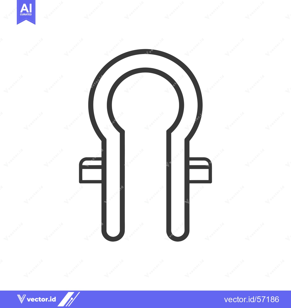 Premium Vector dari Line drawing of a U-shaped clip