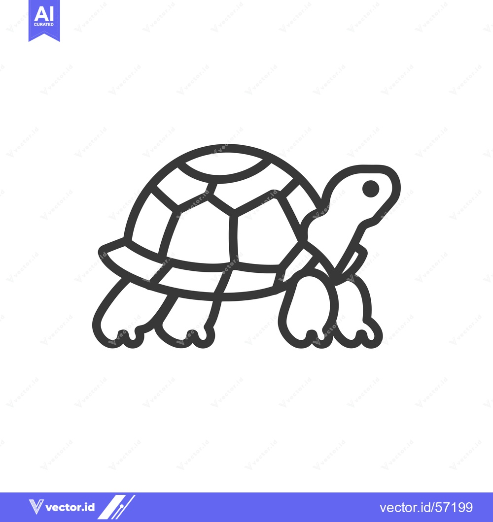 Premium Vector of Line drawing of a walking tortoise
