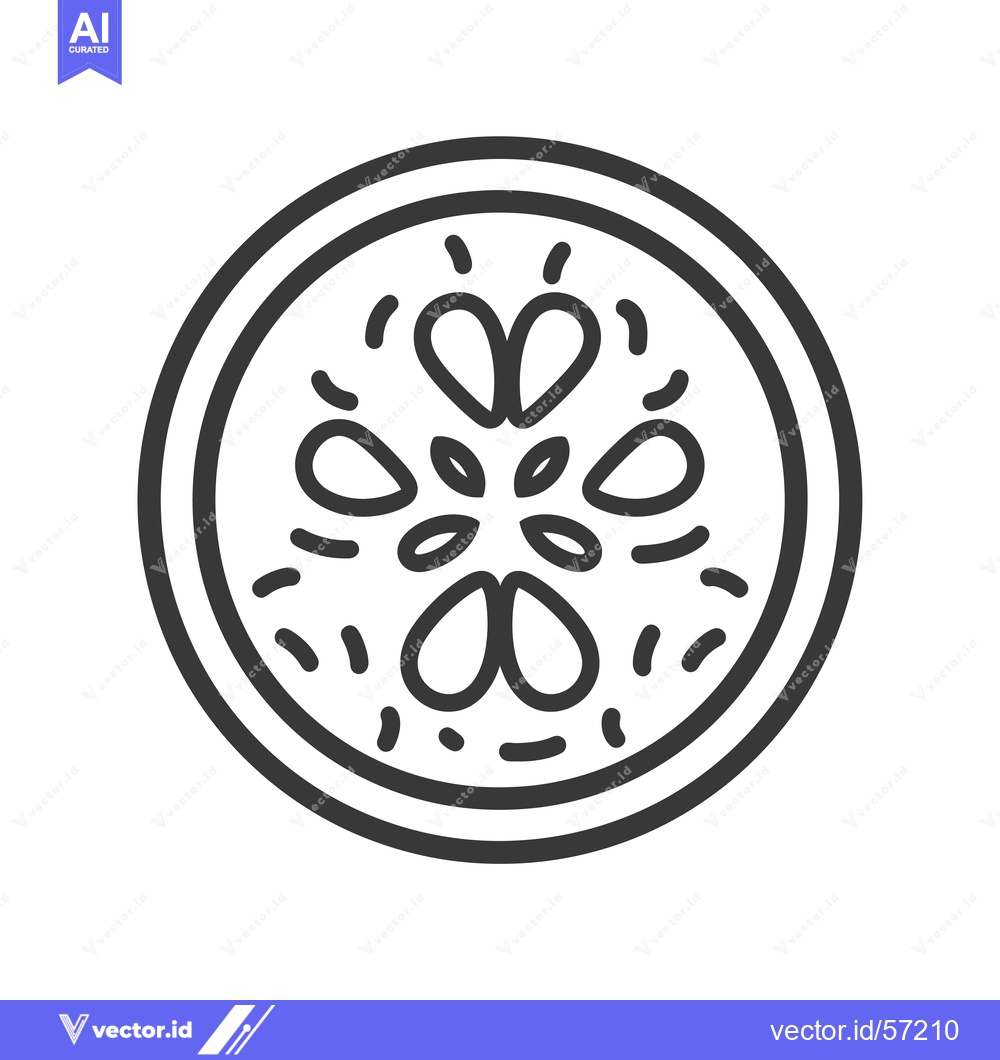Premium Vector dari Line drawing of a watermelon slice with seeds