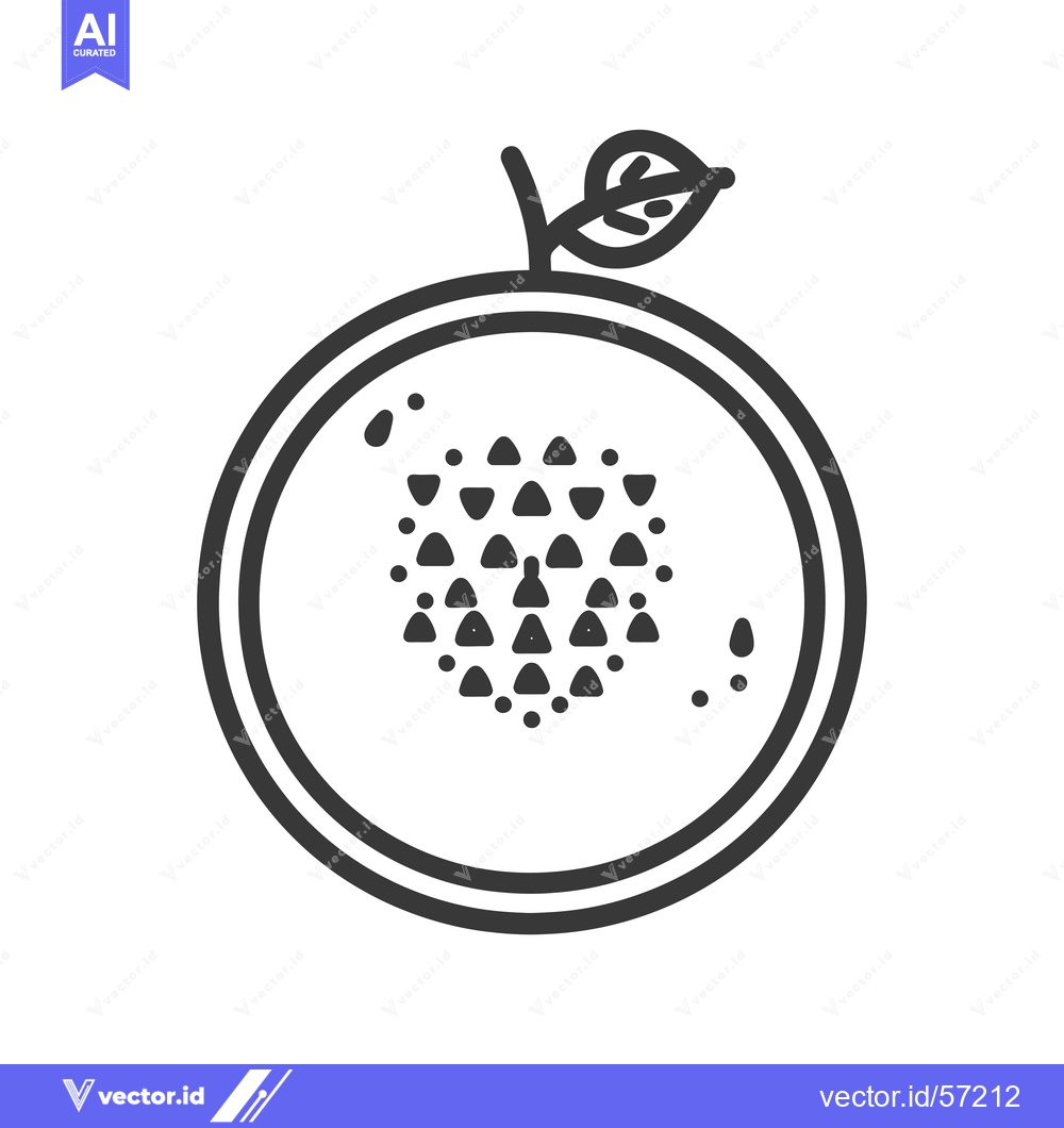 Premium Vector of Line Drawing of a Watermelon Slice with Seeds