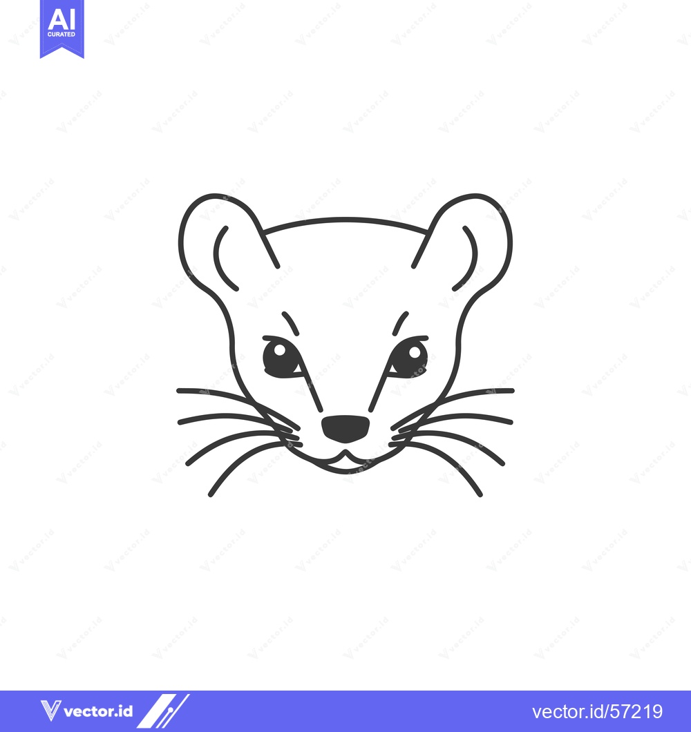 Premium Vector dari Line drawing of a weasel's face