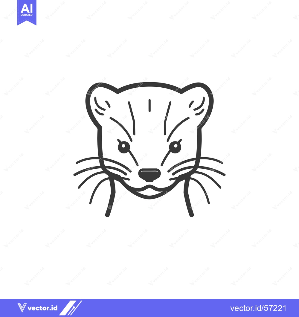 Premium Vector dari Line drawing of a weasel's head