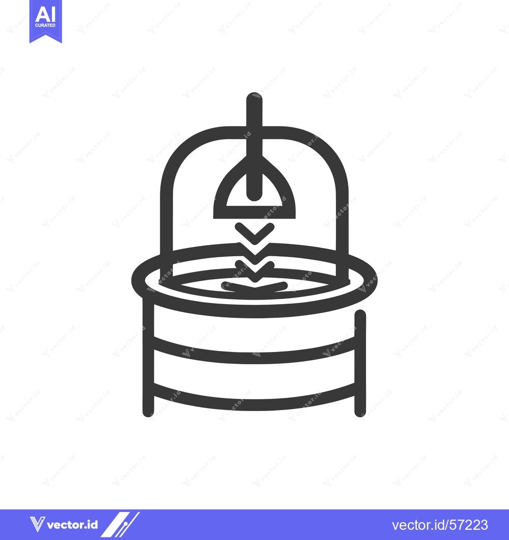 Premium Vector of Line Drawing of a Well with Bucket and Water Flowing