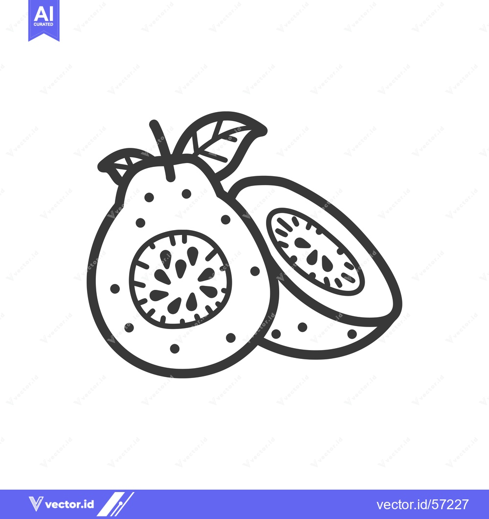 Premium Vector dari Line Drawing of a Whole and Half Kiwi Fruit with a Leaf